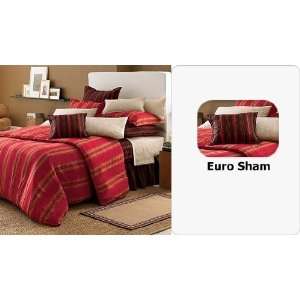  Red & Brown Striped Moraga Euro Pillow Sham