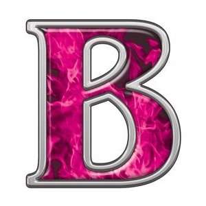  Reflective Letter B with Inferno Pink Flames   12 h 