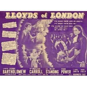  Lloyds of London Poster Half Sheet 22x28 Tyrone Power 