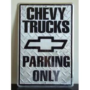  Chevy Trucks Parking Only Metal Sign 