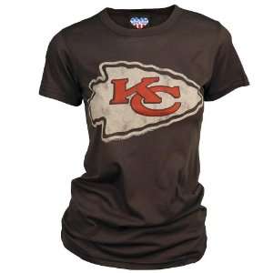 NFL Kansas City Chiefs Womens Vintage Short Sleeve T Shirt (Black 