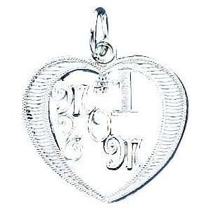  Sterling Silver # 1 Mom Heart Charm: Jewelry