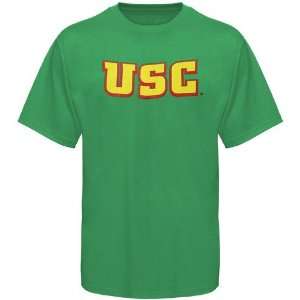  USC Trojans Kelly Green St. Patricks Day Team Logo T 