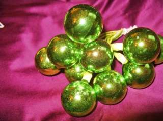 VTG MERCURY GLASS Lime Green Bead Xmas Tree Ornament 1950s Japan 