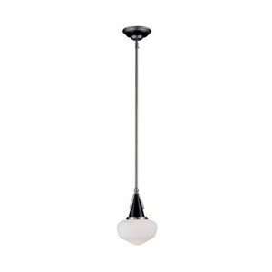   Rocket 1 Light Mini Pendant in Hot Rod Black with White Frosted glass
