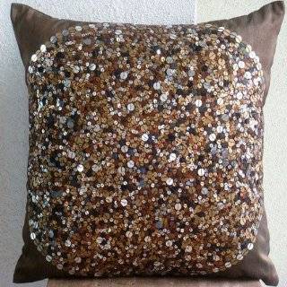   Decorative Pillow Covers   Silk Pillow Cover Embellished with Sequins