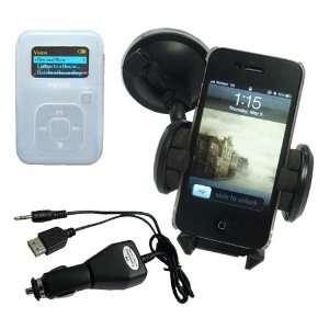  Premium Skque Clear Silicone Case+MP3 Car Holder+Black FM 