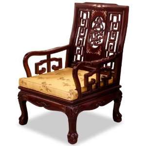  Rosewood Imperial Dragon Motif Arm Chair