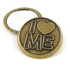  I Love Me Compact Mirror, Cast Recycled Pewter Beauty