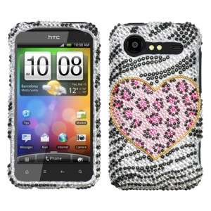   Leopard Crystal Bling Hard Case Phone Cover HTC Droid Incredible 2
