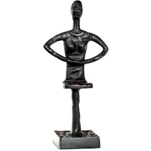  Metal Female Statuette with Crossed Hands