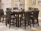Espresso/Faux Black Marble 9 pc Counter Dining Set  
