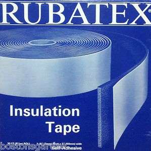 New Rubatex Insulation Tape 30 Roll Self Adhesive 2 wide 1/8 thick 