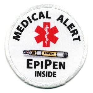  EPIPEN INSIDE Medical Alert Symbol 4 inch Sew on Patch 