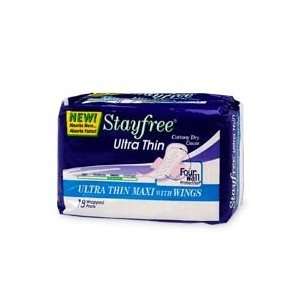 Stayfree Ultra Thin Maxi Pads Plus with Wings 1020   18 pads / pk, 12 