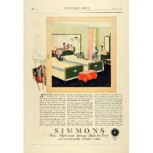  1924 Ad Simmons Bedding Mattress Furniture Oriental 