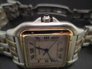 CARTIER PANTHERE 18K/SS GOLD STAINLESS SS LARGE MENS W/DATE  
