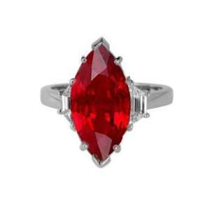   20Ct Marquise Cut Ruby & VS Diamond Engagement Ring 14K Gold Jewelry