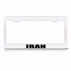 Iran Iranian Flag White Country Metal license plate frame Tag Holder
