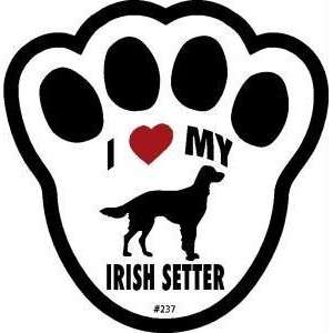  I Love My Irish Setter Dog Pawprint Window Decal: Pet 