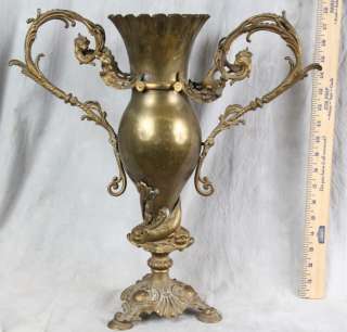   CAST METAL / BRASS DRAGON HANDLE LOVING CUP W REMOVABLE INSERT  