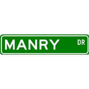 MANRY Street Sign ~ Personalized Family Lastname Sign ~ Gameroom 
