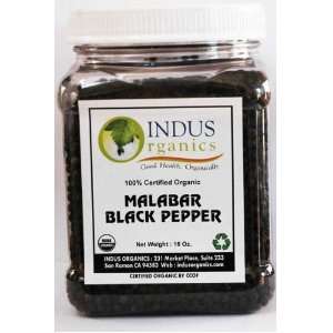 Indus Organic Malabar Black Peppercorns 1 Lb Jar  Grocery 
