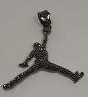 ICED OUT CROSS PENDANT SILVER, AIR JORDAN JUMP MAN NECKLACE BLACK RED 
