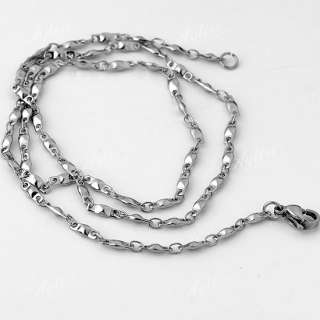 Stainless Steel Bead Link Chain Fashion Mens Necklace Lobster Clasp 