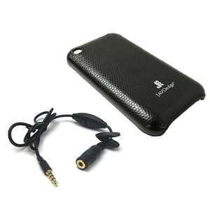 JAVOedge Apple iPhone Leather Wrapped Back Cover (Black) + Hands free 
