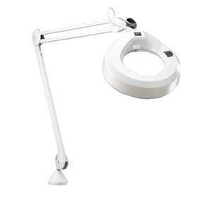 Luxo Magnifier KFM 5 Diopter 45 Arm Clamp On Base Lt Gray