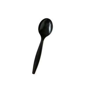 Jet Plastica EPBLK Elite Brand Medium Weight Soup Spoons  