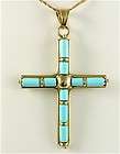 Breathtaki​ng ITALIAN Crafted Turquoise CROSS 14k solid 