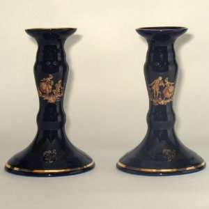   Limoges Pair of Candleholders Love Story Design