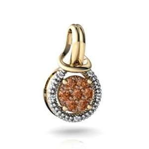  14K Yellow Gold Cognac Diamond Love Knot Pendant Jewelry