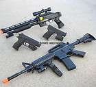 Lot 4 Airsoft Spring Guns M16 Rifle Shotgun Pistol Toy Gun Air Soft w 