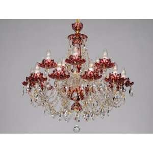  0CH 15 Lotos red Bohemian Crystal Chandelier Imported From 