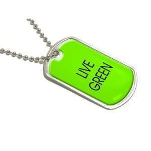  Live Green   Military Dog Tag Keychain Automotive