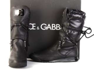   & GABBANA BLACK LEATHER WOMENS COLLECTION BOOTS SHOES 35.5  