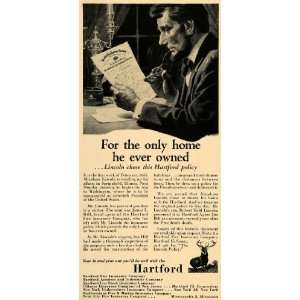 1956 Ad Hartford Fire Insurance Co. Abraham Lincoln IL   Original 