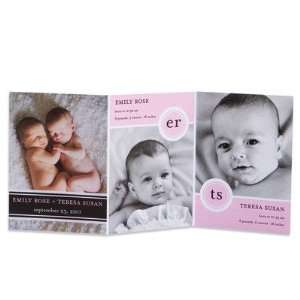  Twins Birth Announcements   Double Initials: Blushing By 