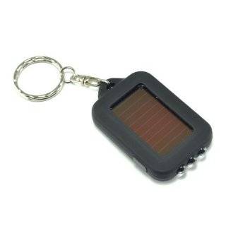 Solar Powered LED Flashlight Keychain