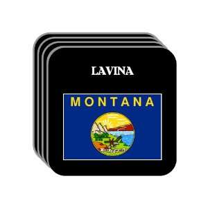 US State Flag   LAVINA, Montana (MT) Set of 4 Mini Mousepad Coasters