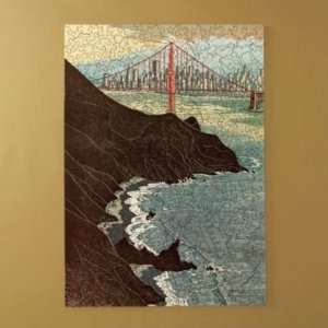  Woodcut Tom Killion Golden Gate at Sunset Puzzle: Toys 
