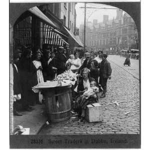  Street traders in Dublin, Ireland, c1927