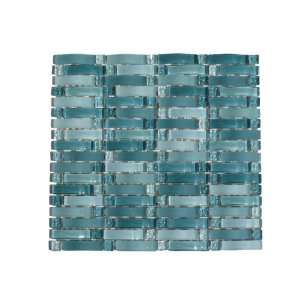 Aqua Curved Mosaic Glass Tile / 11 sq ft 