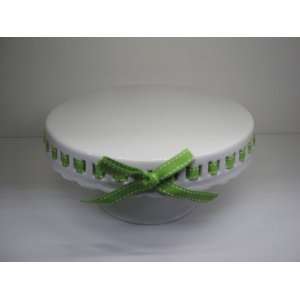  Green Laced Cake Platter 