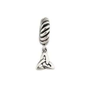   : Sterling Silver Trinity Knot Dangle Bead   Made in Ireland: Jewelry