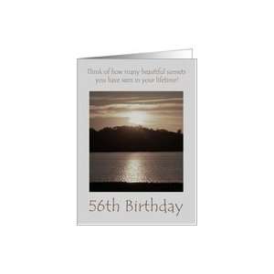  56th birthday, sunset over water Card: Toys & Games