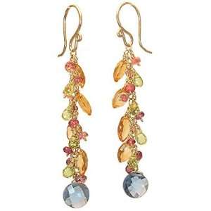   Filled Earrings Clusters of pink tourmaline and Multi Stones Jewelry